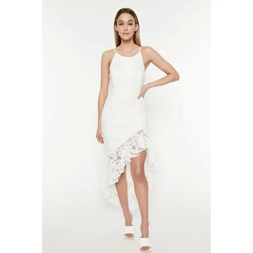 Bardot Rocco Lace Midi Dress Peach Size 6 NWT